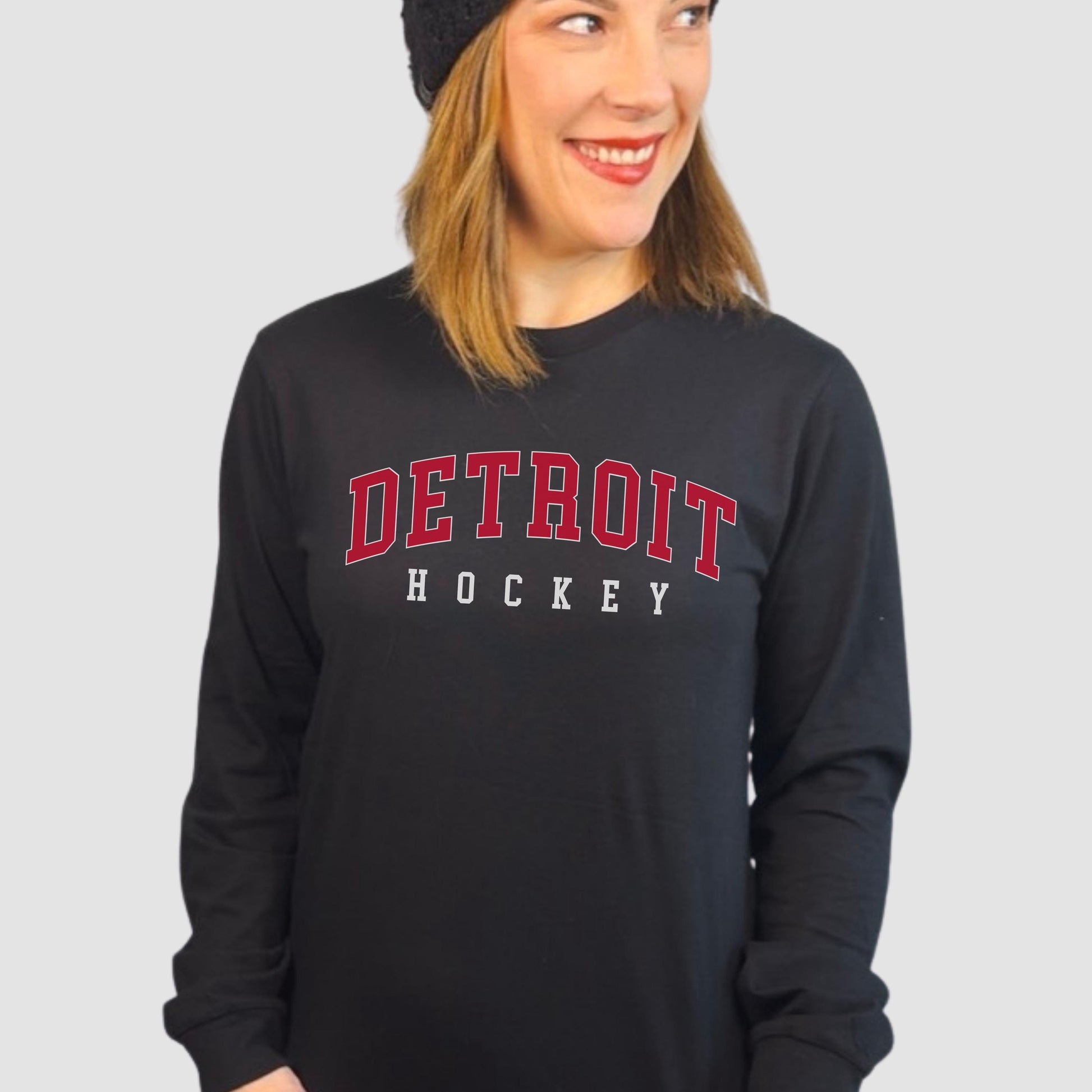 Detroit Hockey Long Sleeve Shirt | Wings Hockey Tee | Women’s Game Day Top