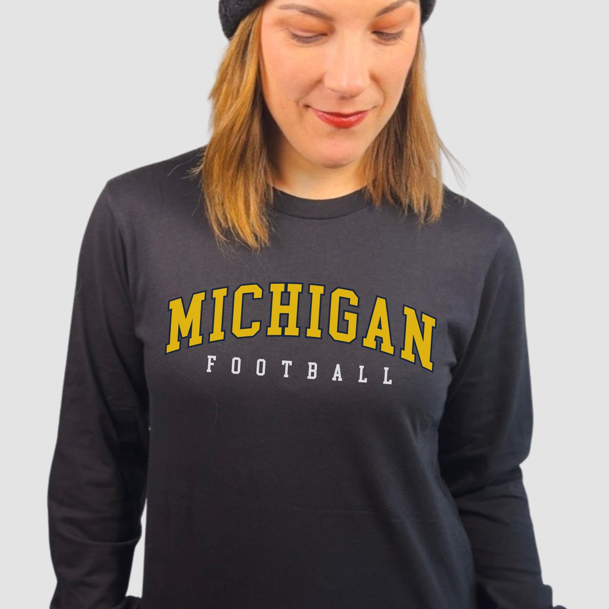 Michigan Football Long Sleeve Shirt | Wolverines Game Day Tee | Women’s Football Top