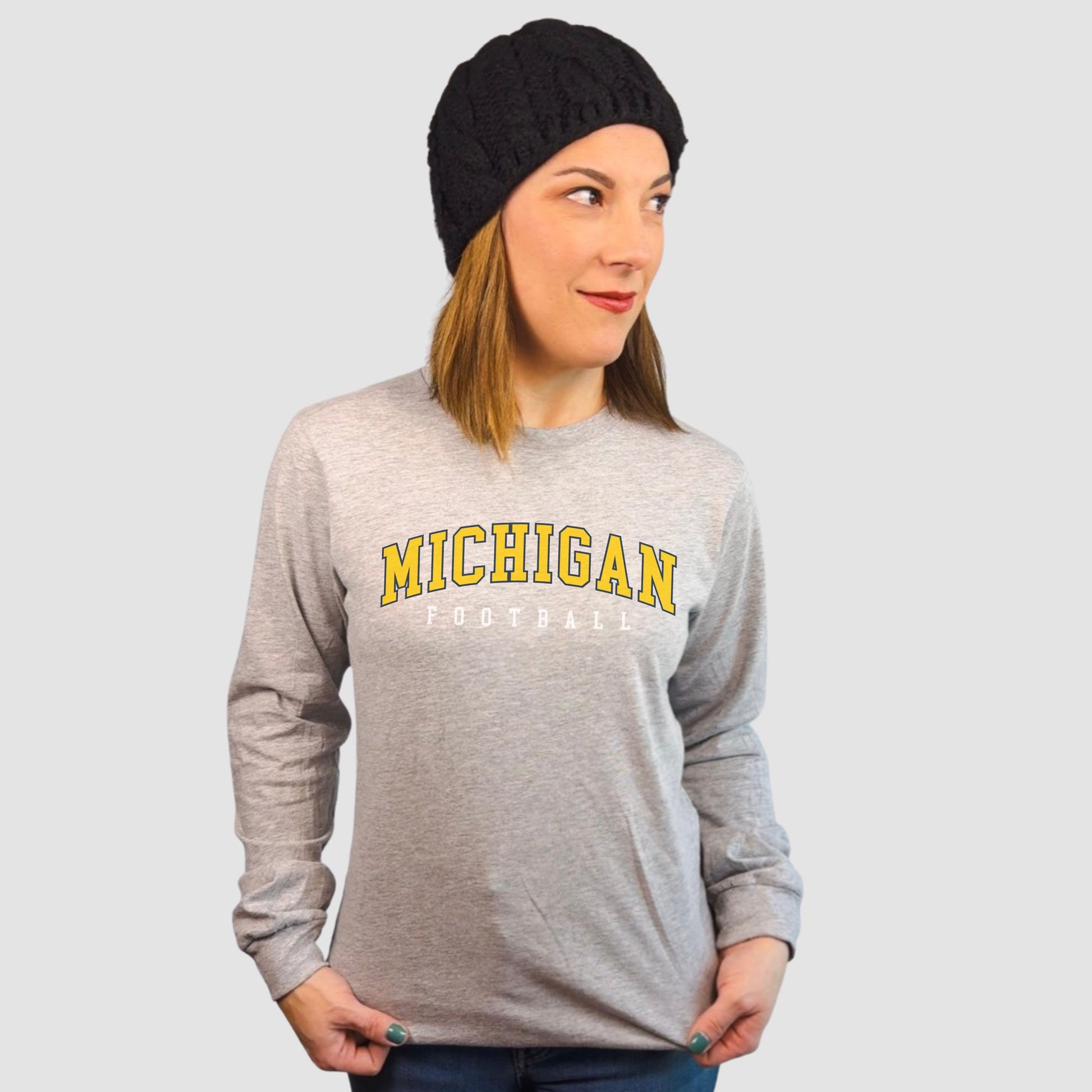 Michigan Football Long Sleeve Shirt | Wolverines Game Day Tee | Women’s Football Top