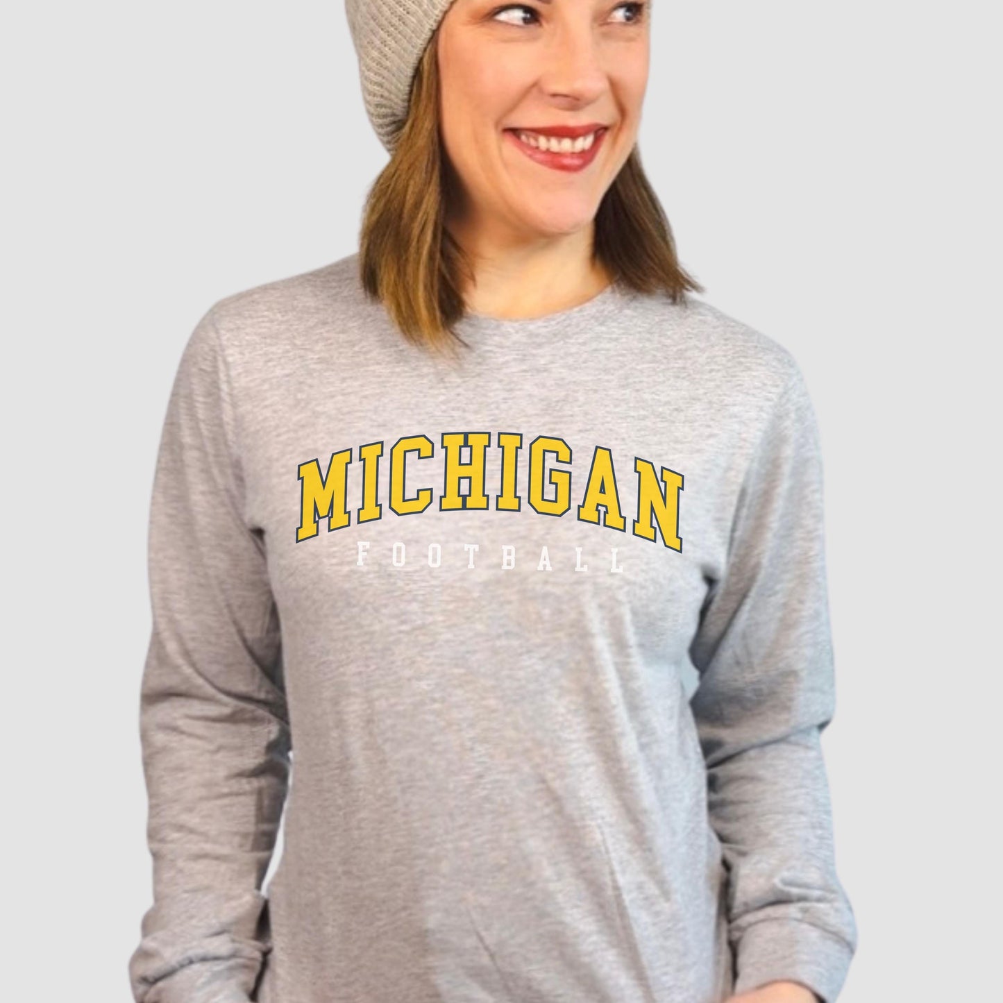 Michigan Football Long Sleeve Shirt | Wolverines Game Day Tee | Women’s Football Top