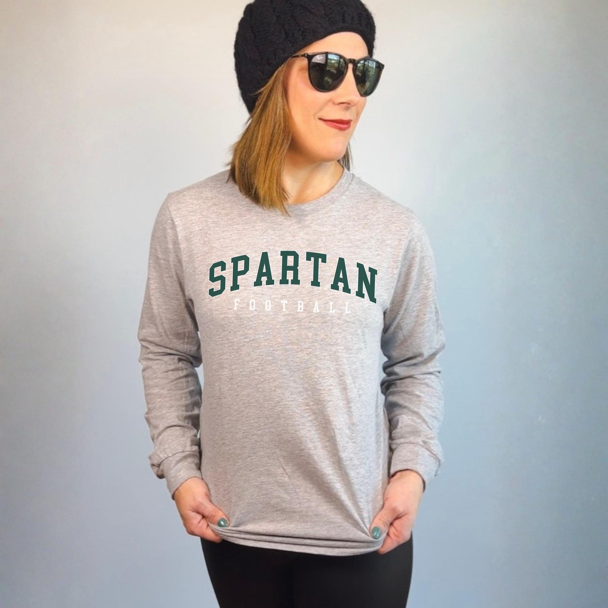 Spartan Football Long Sleeve Shirt | Go Green Game Day Tee | Michigan State Fan Tee