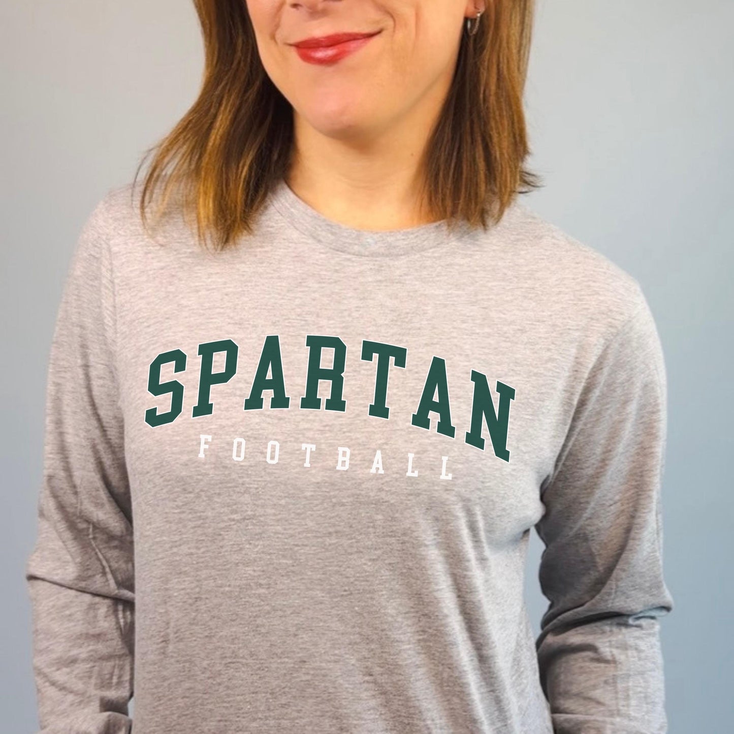 Spartan Football Long Sleeve Shirt | Go Green Game Day Tee | Michigan State Fan Tee