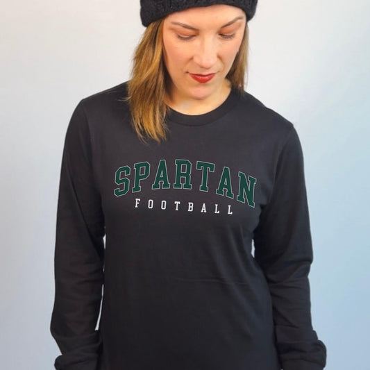 Spartan Football Long Sleeve Shirt | Go Green Game Day Tee | Michigan State Fan Tee