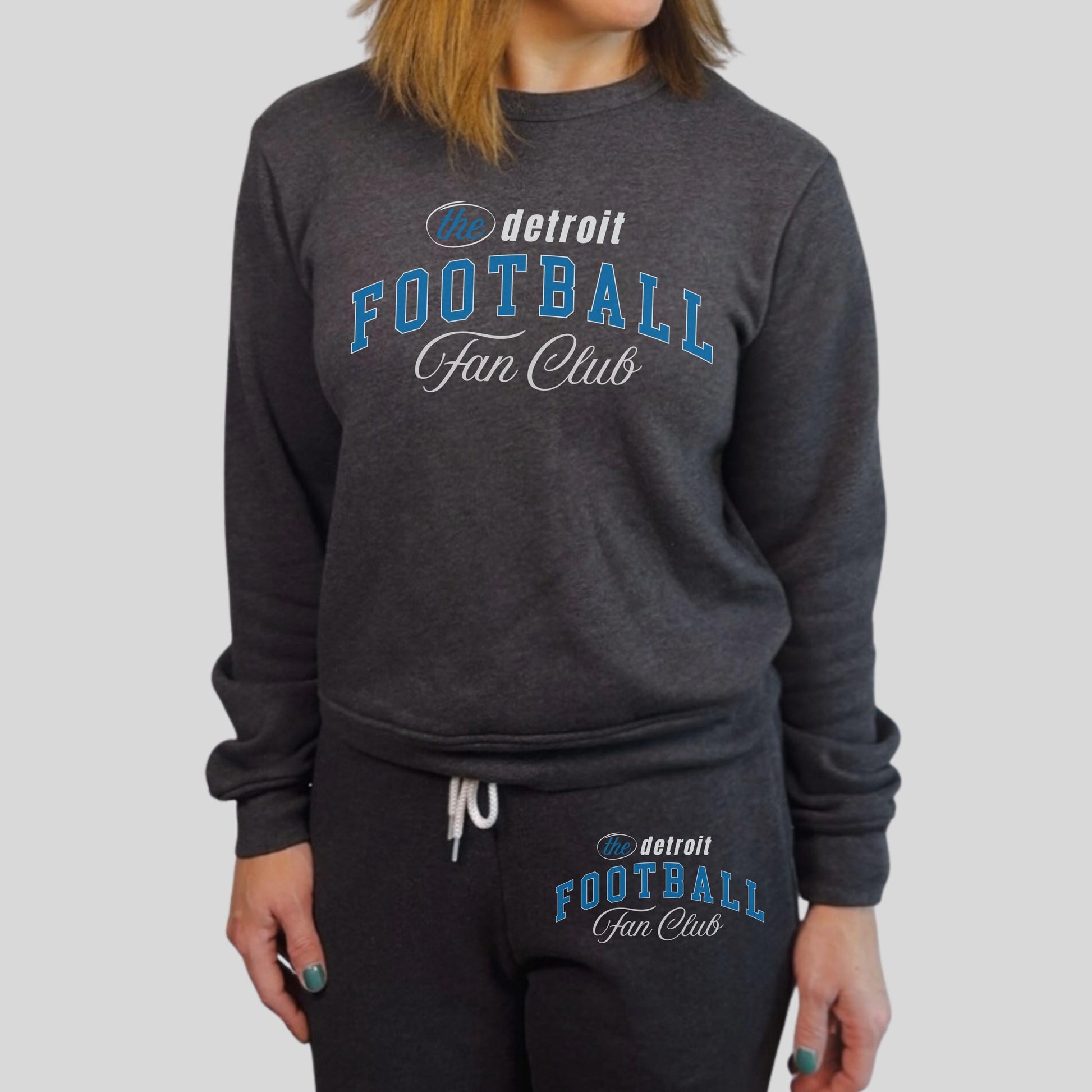 Detroit Football Fan Club Sweatshirt | Lions Game Day Crewneck | Cozy Fan Gear