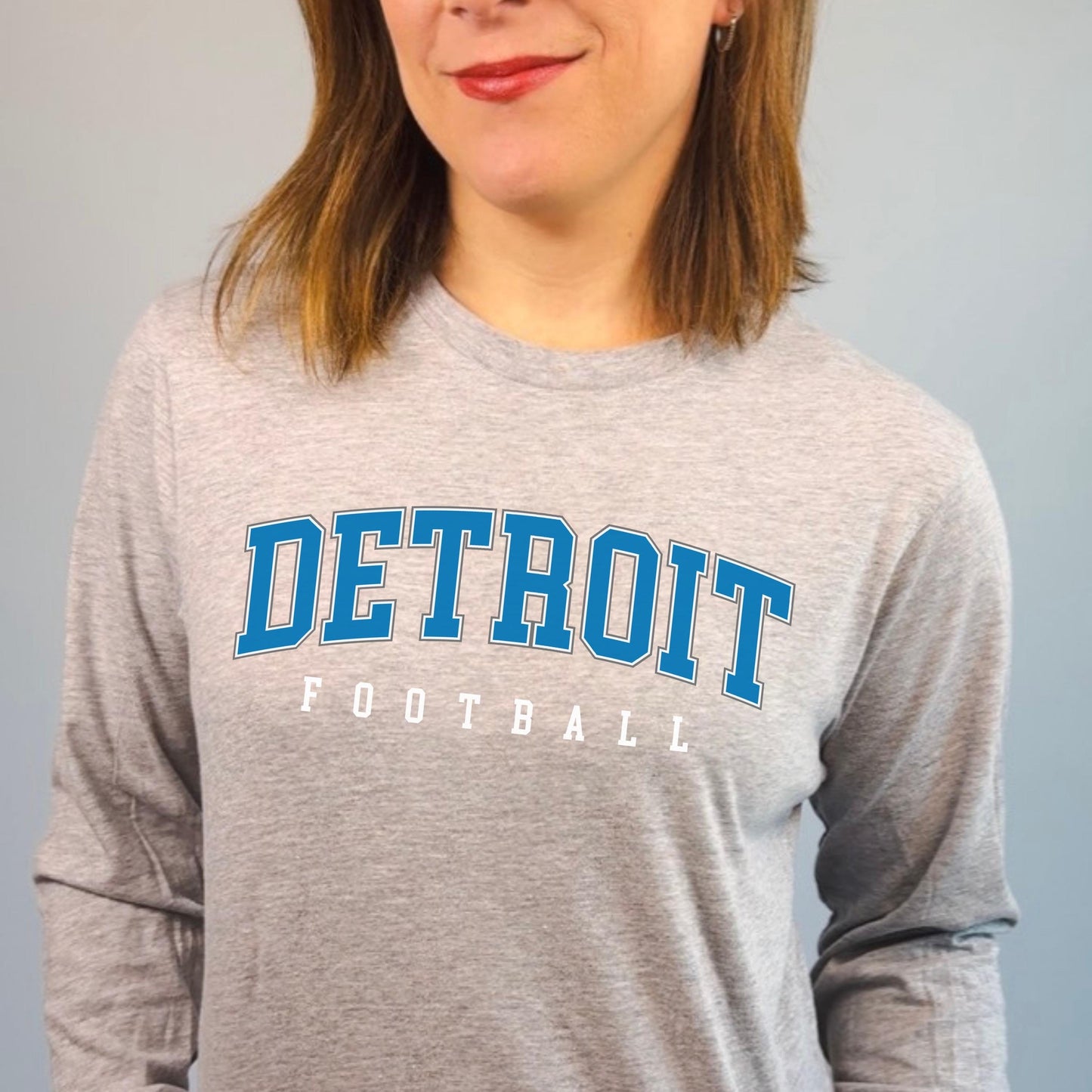 Detroit Football Long Sleeve Shirt | Lions Game Day Tee | Women’s Football Top