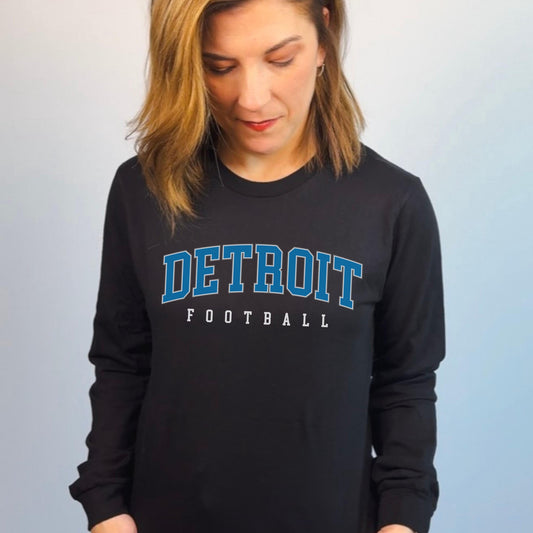 Detroit Football Long Sleeve Shirt | Lions Game Day Tee | Women’s Football Top