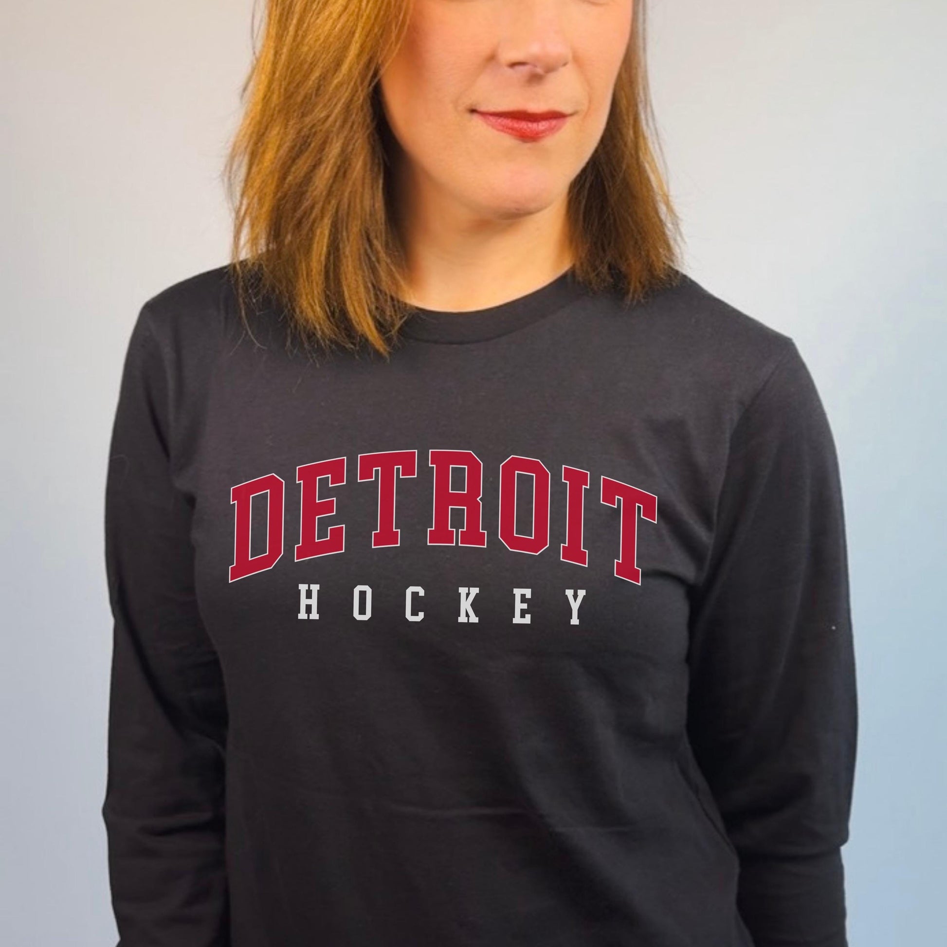 Detroit Hockey Long Sleeve Shirt | Wings Hockey Tee | Women’s Game Day Top