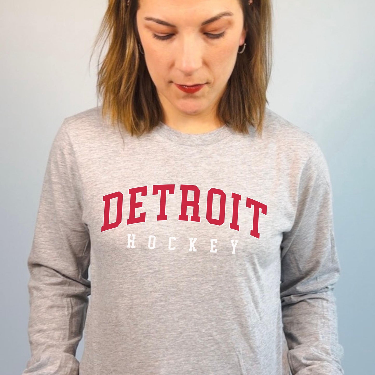 Detroit Hockey Long Sleeve Shirt | Wings Hockey Tee | Women’s Game Day Top