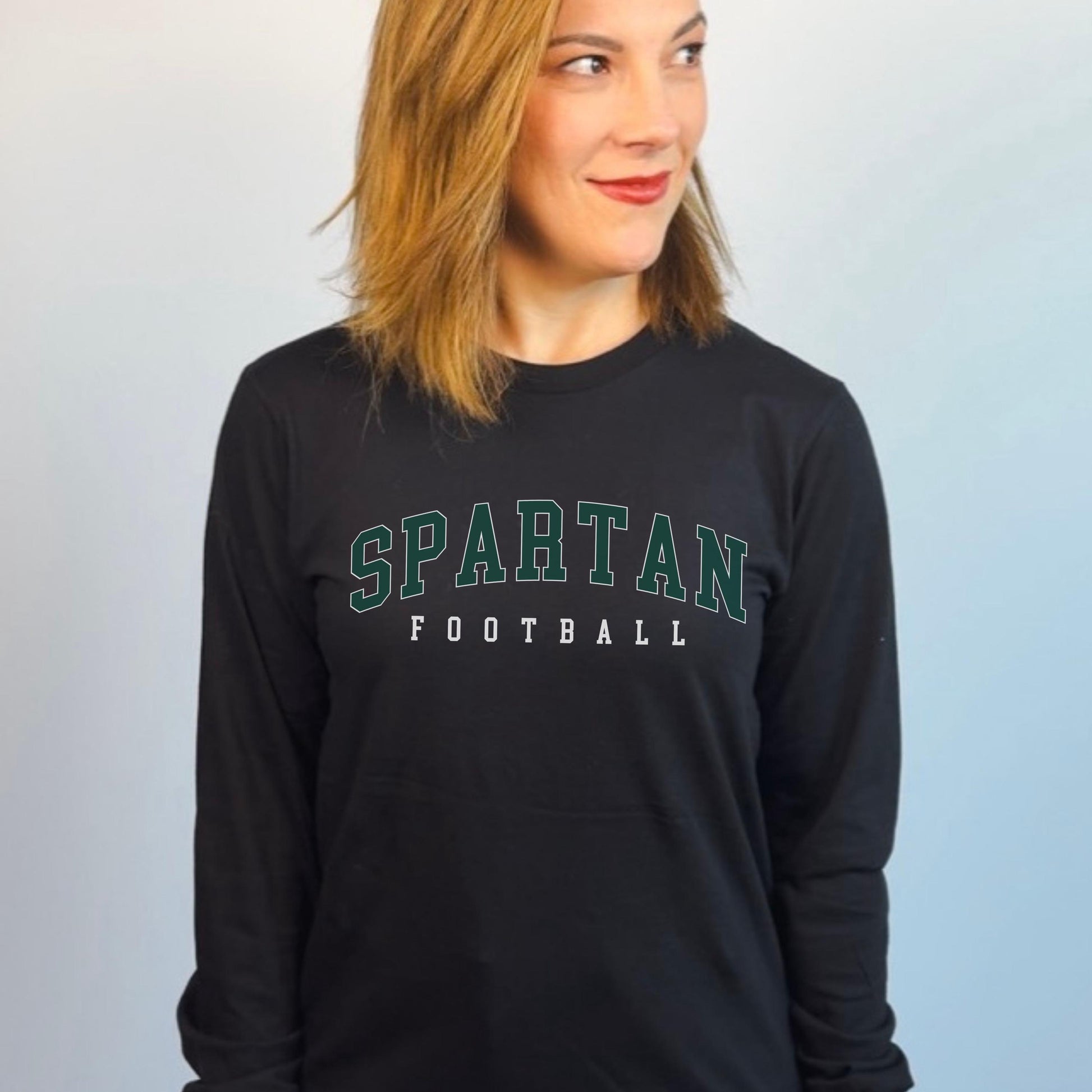 Spartan Football Long Sleeve Shirt | Go Green Game Day Tee | Michigan State Fan Tee