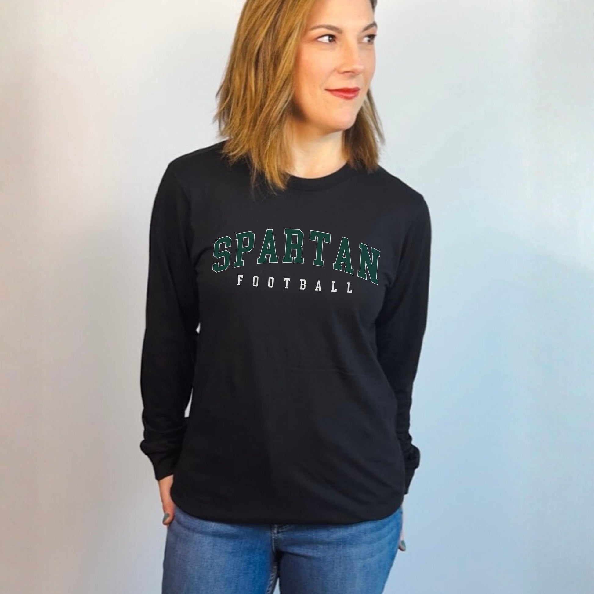 Spartan Football Long Sleeve Shirt | Go Green Game Day Tee | Michigan State Fan Tee