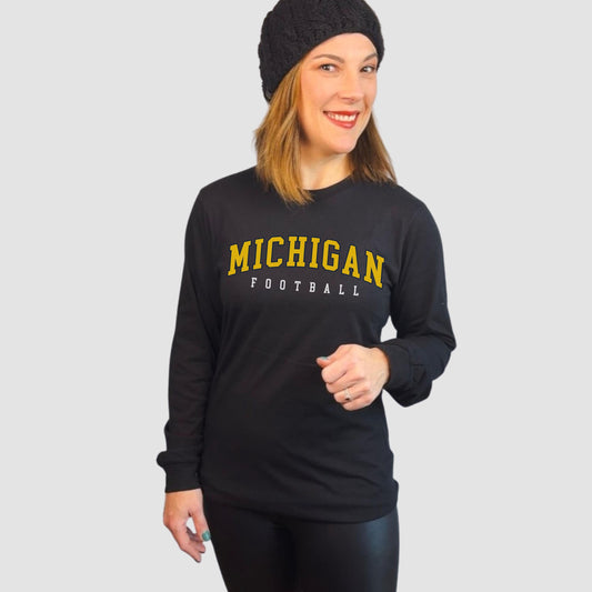 Michigan Football Long Sleeve Shirt | Wolverines Game Day Tee | Women’s Football Top