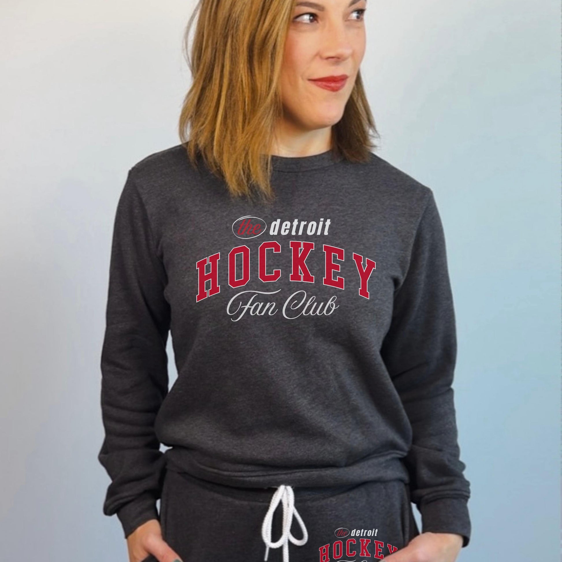 Detroit Hockey Fan Club Sweatshirt | Red Wings Game Day Crewneck | Cozy Fan Gear