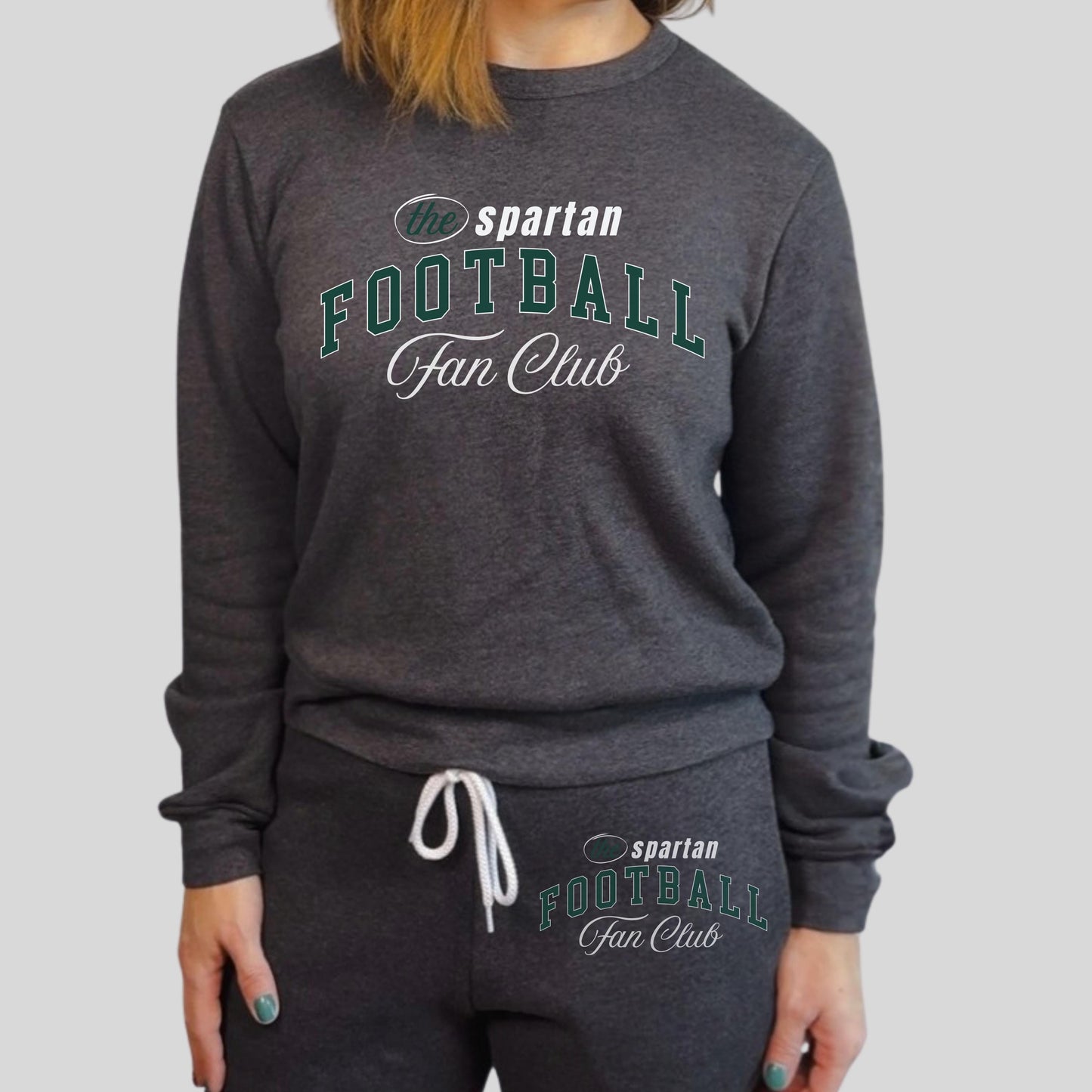 Spartan Football Fan Club Sweatshirt | Go Green Game Day Crewneck | Cozy Fan Gear