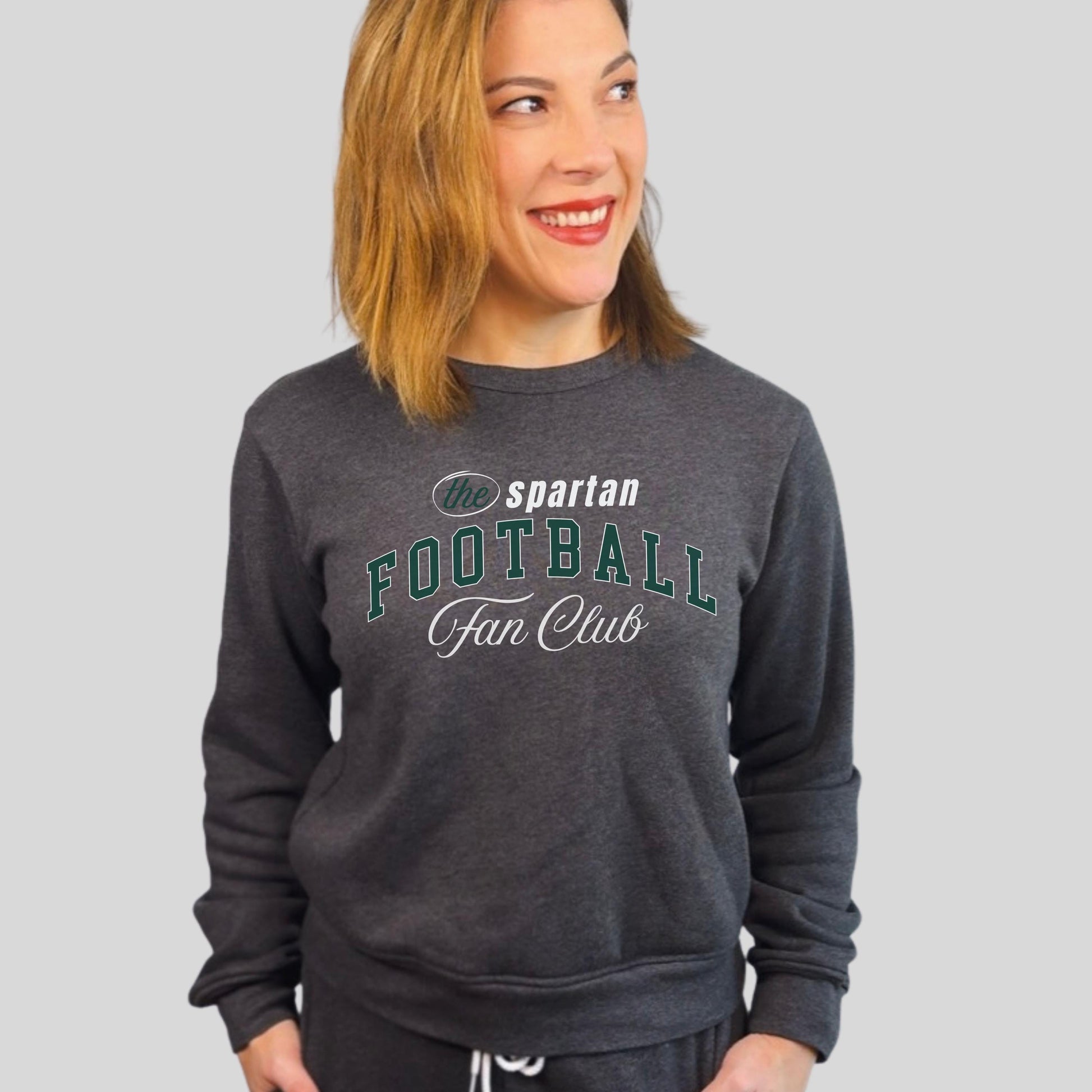 Spartan Football Fan Club Sweatshirt | Go Green Game Day Crewneck | Cozy Fan Gear