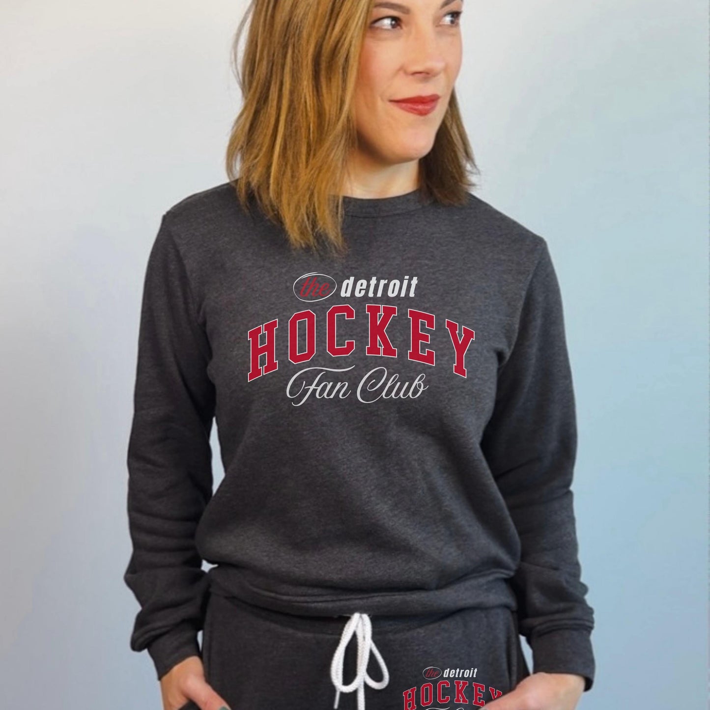 Detroit Hockey Fan Club Loungewear Set | Sweatshirt + Joggers | Go Wings Game Day Outfit
