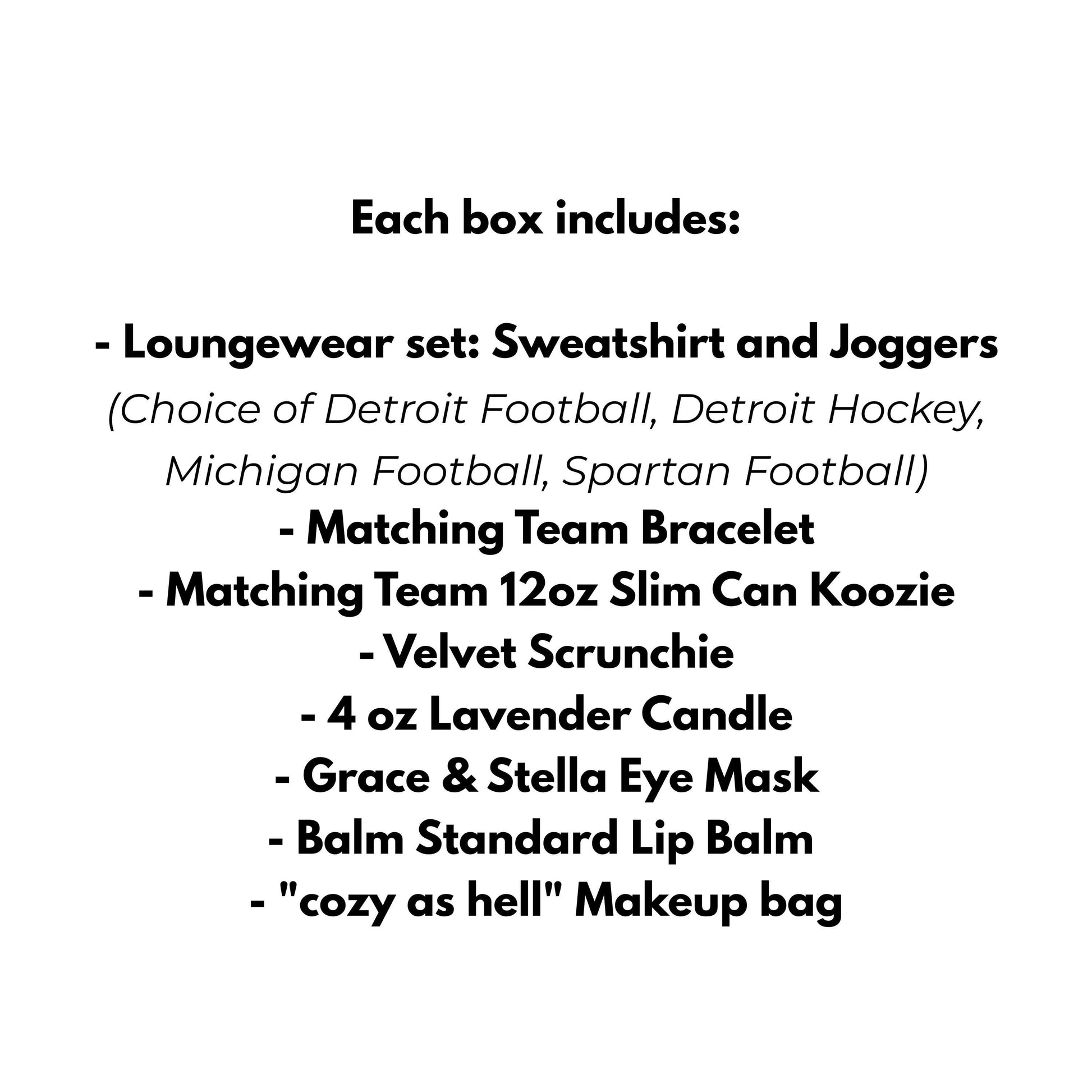 Cozy Gift Box with Loungewear Set | Detroit Football | Detroit Hockey | Michigan Football | Spartan Football | Women’s Cozy Gift Set