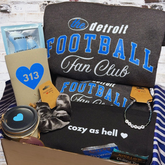 Cozy Gift Box with Loungewear Set | Detroit Football | Detroit Hockey | Michigan Football | Spartan Football | Women’s Cozy Gift Set