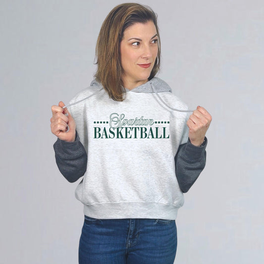 Spartan Basketball Cropped Hoodie for Women | Michigan State Game Day Sweatshirt | March Madness Shirt